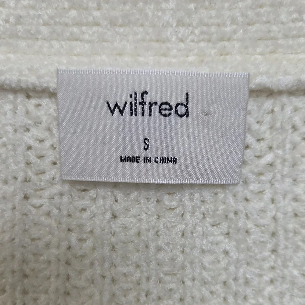 Wilfred Aritzia Women's Cream Chunky Knit Oversized Sz S Open Cropped Cardigan - Picture 2 of 14